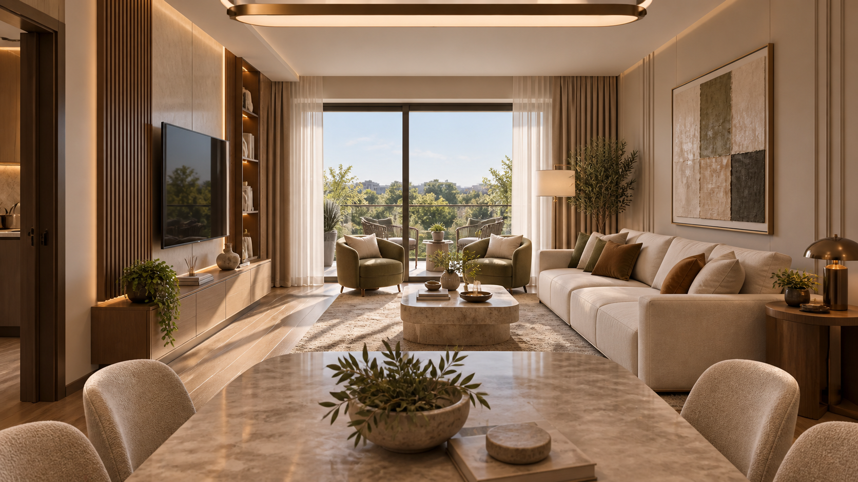 Living & Dining — Interior Concept — illustrative rendering