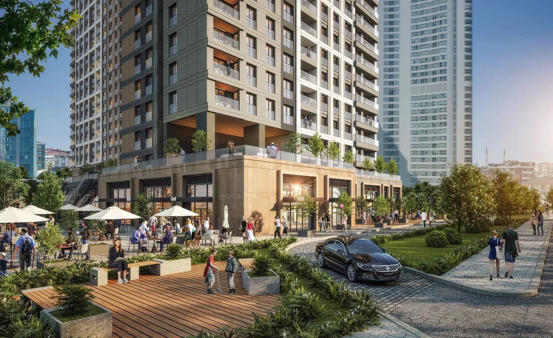 Street-level gardens and residences at Avrupa Residence Oryapark